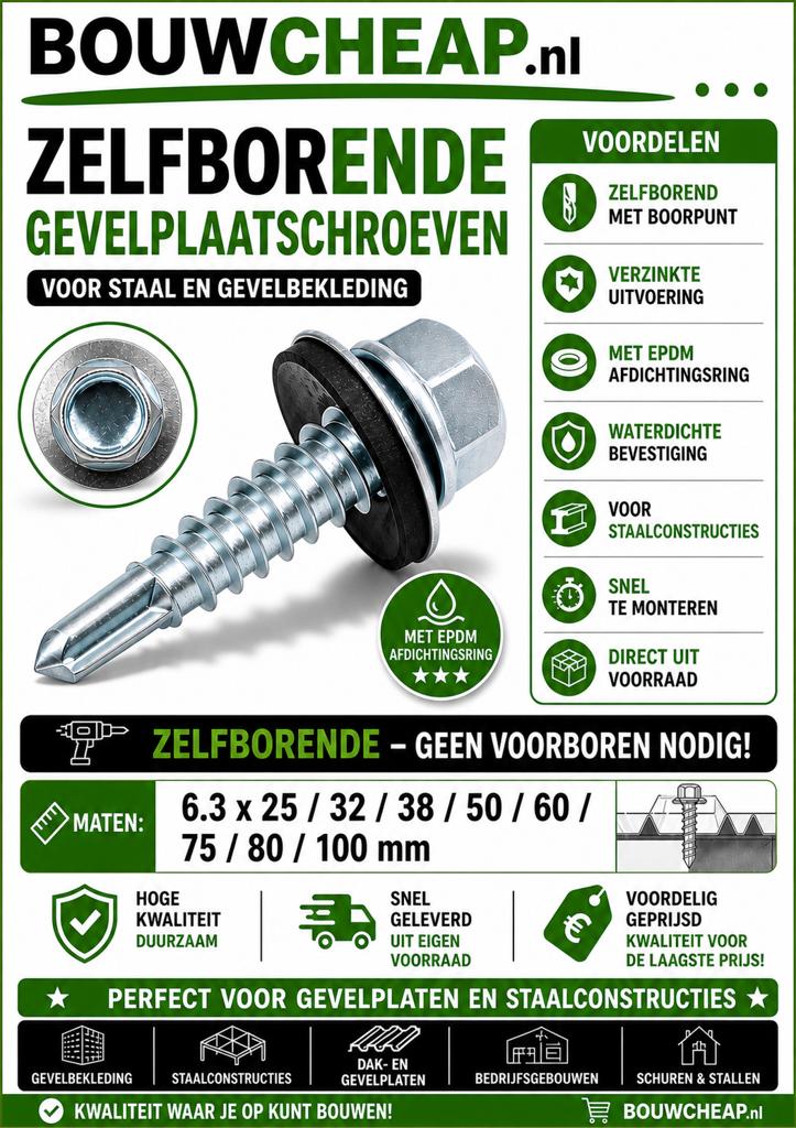 Paneelschroeven in diverse maten grote voorraad, Ophalen of Verzenden, Nieuw, Rvs