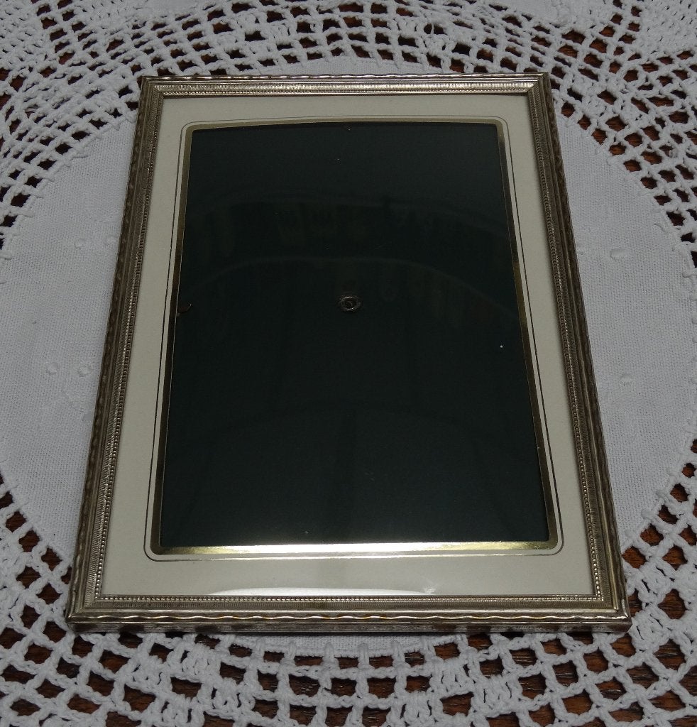 Oude fotolijstje bolglas zilverkleur / nr.49, Gebruikt, Zilver, Metaal, Hangend
