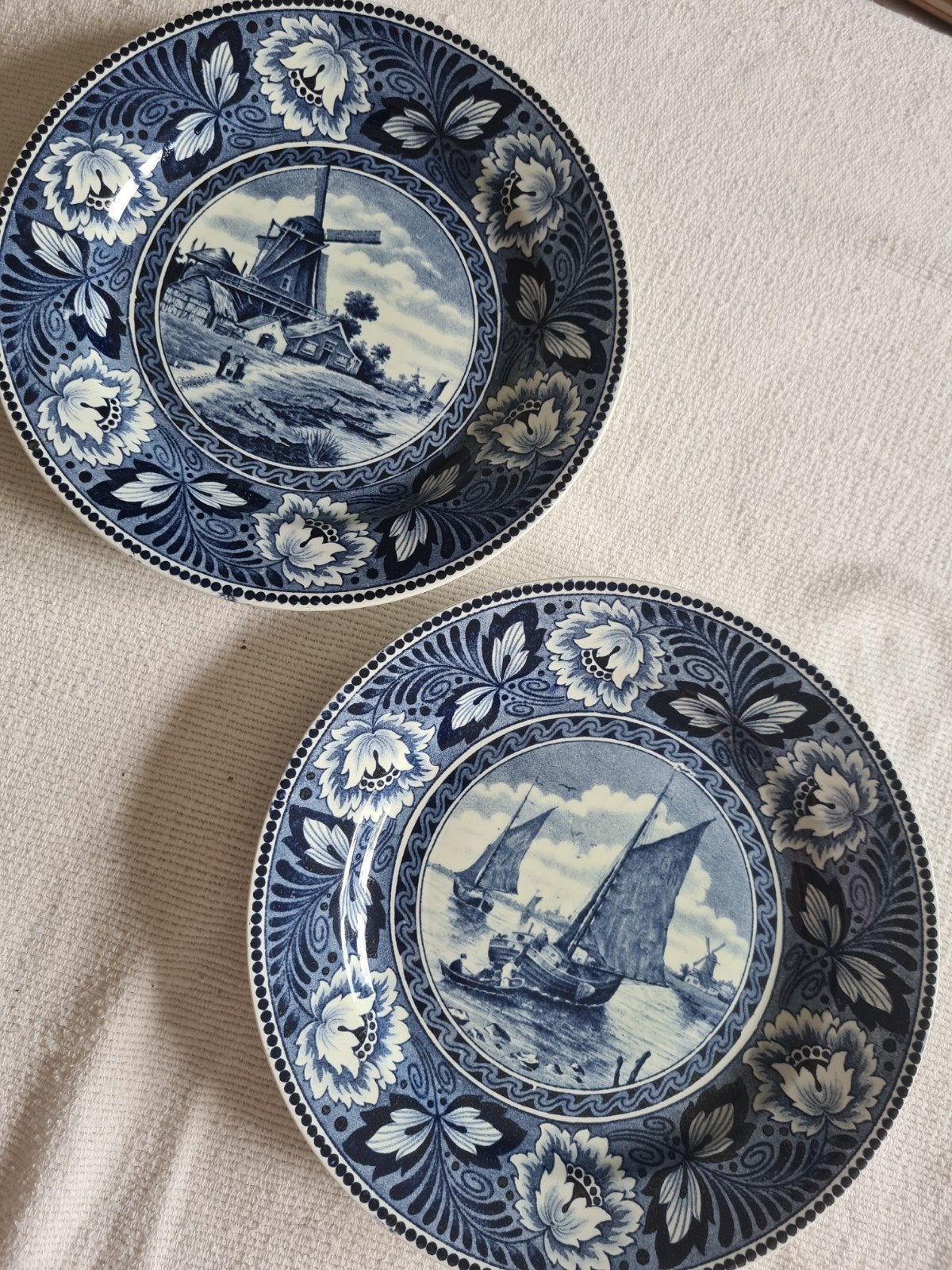 Set antieke Delfts blauwwandborden - Société Céramique, Antiek en Kunst, Antiek | Wandborden en Tegels, Ophalen