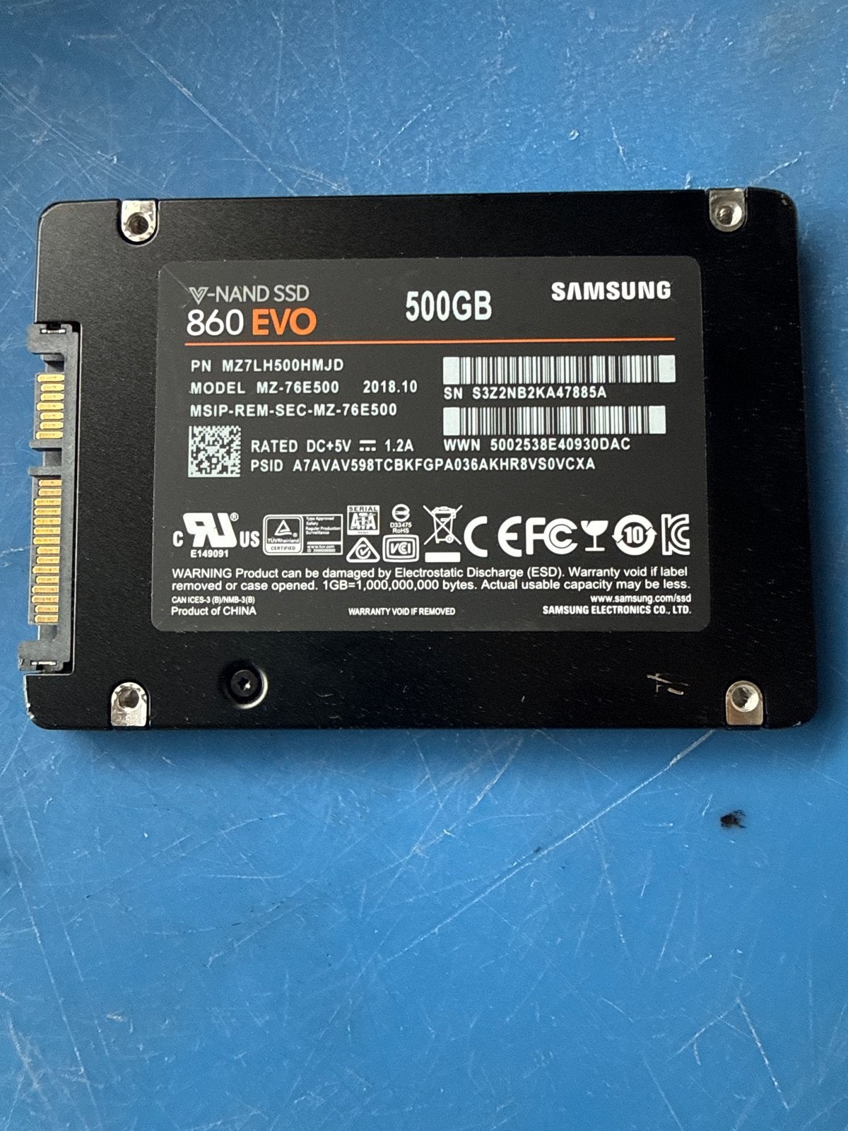 Samsung 860 EVO 500GB SSD - Zo goed als nieuw, Computers en Software, Intern, Server, Ophalen of Verzenden, Zo goed als nieuw