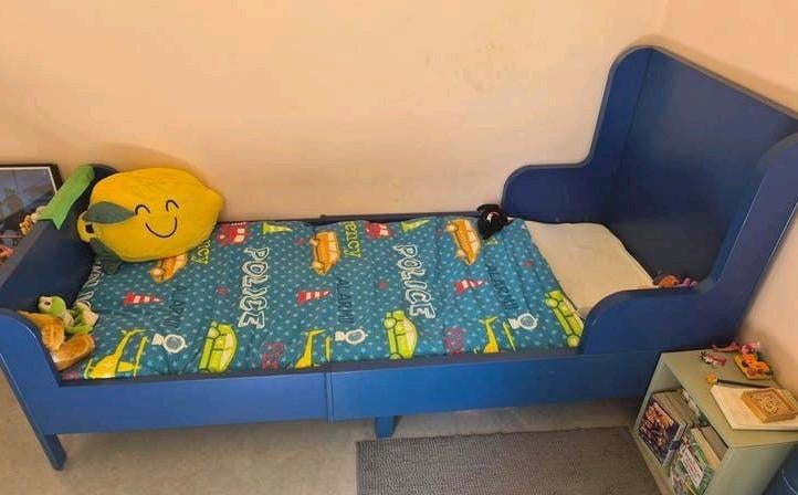 DEZE WEEK OPHALEN! Is al uit elkaar Meegroeibed Busunge IKEA, 70 tot 85 cm, Zo goed als nieuw, 180 cm of meer, Ophalen