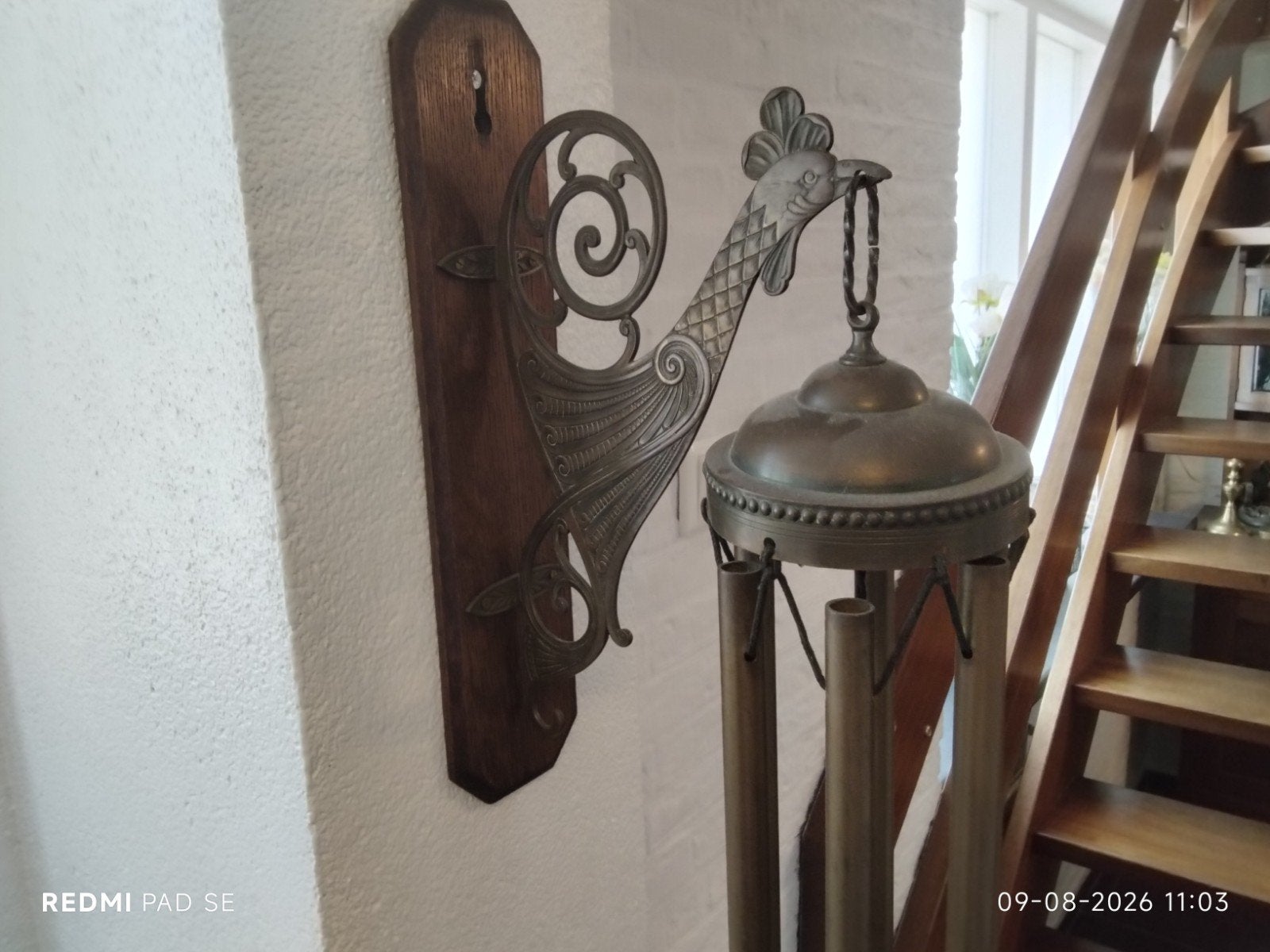 Bronzen Paradijsvogel Windgong in Art Deco Stijl, Antiek en Kunst, Antiek | Koper en Brons, Ophalen of Verzenden