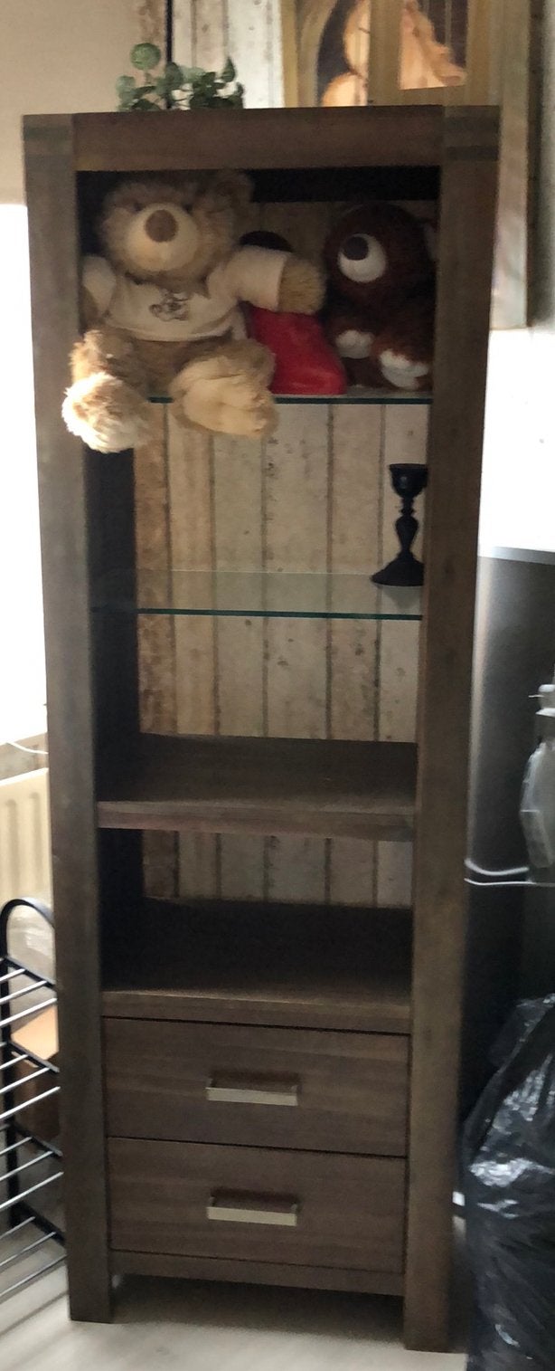 Mooie stevige vitrinekast, Huis en Inrichting, Kasten | Boekenkasten, Ophalen, Gebruikt, 50 tot 100 cm, 150 tot 200 cm