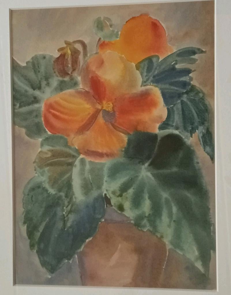 Aquarel Stilleven In Duitse lijst, Antiek en Kunst, Ophalen of Verzenden