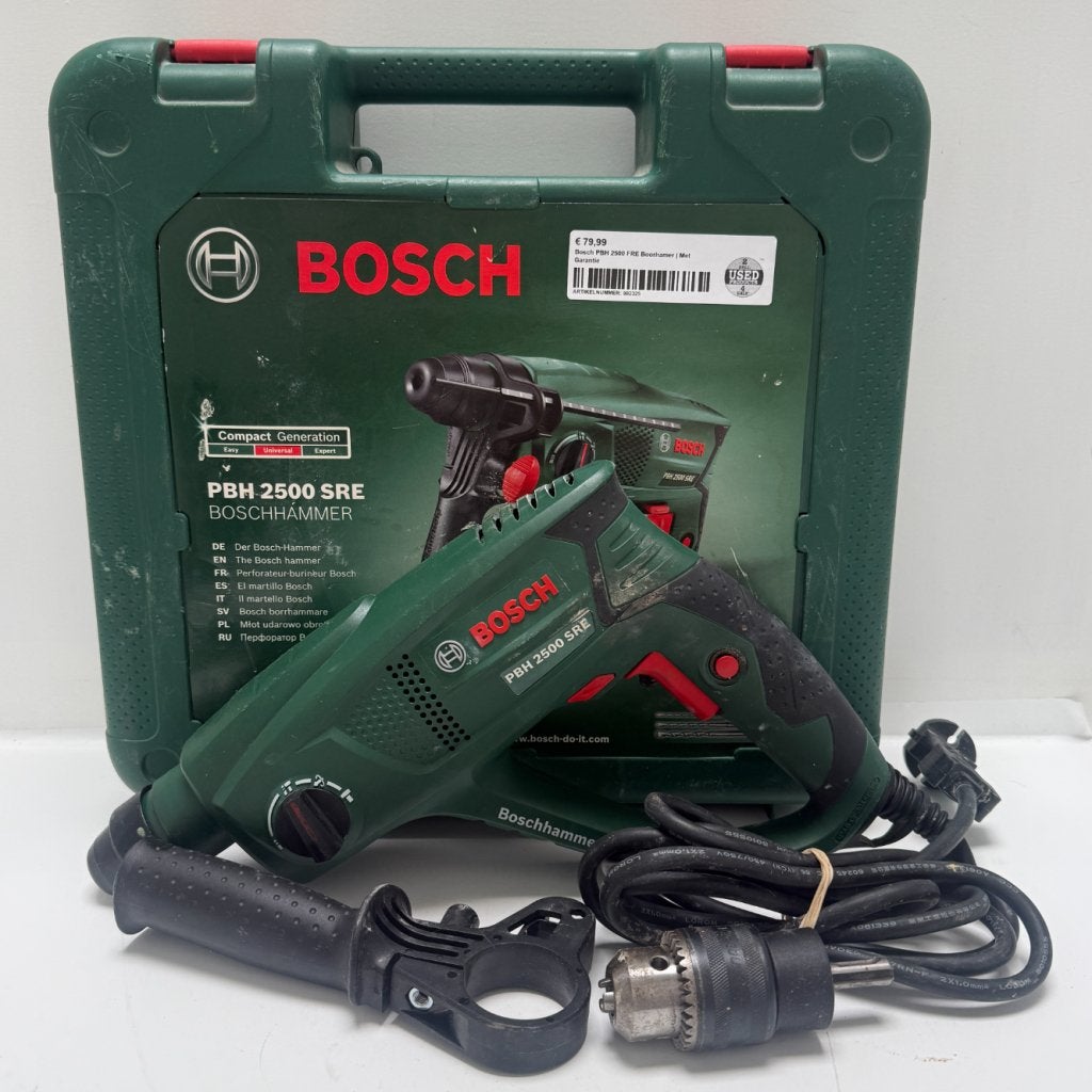 Bosch PBH 2500 FRE Boorhamer | Met Garantie, Bosch, Gebruikt, Support@bosch.com, Robert Bosch GmbH
Robert-Bosch-Platz 1
70839 Gerlingen-SchillerhÃ¶he
Germany