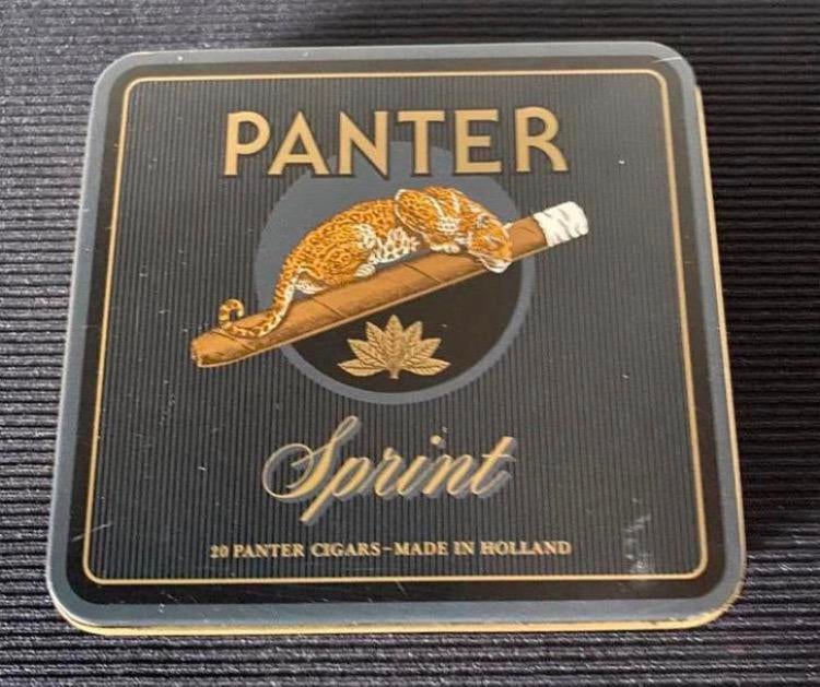 Blikje van Panter sprint cigars.  Afm. 9x8,5 cm., Ophalen of Verzenden, Zo goed als nieuw, Overige