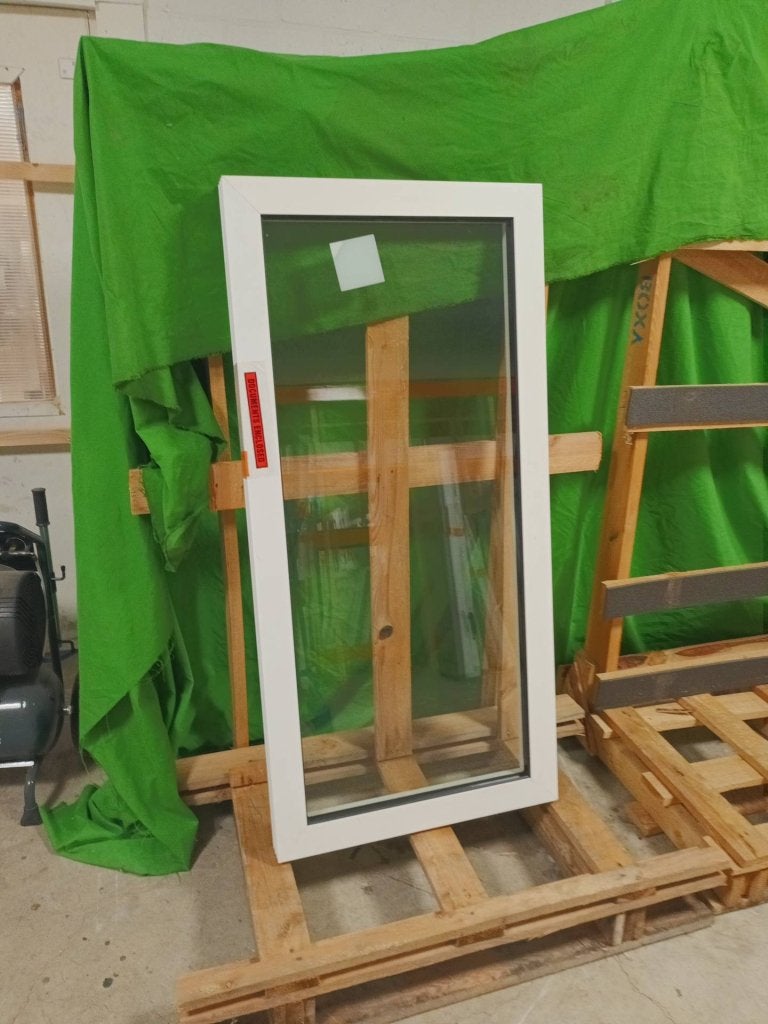 Aluminium Vast kozijn  b70 x h145,2 cm Wit  -1343-, Niet ingevuld, Minder dan 75 cm, Raamkozijn, Niet ingevuld