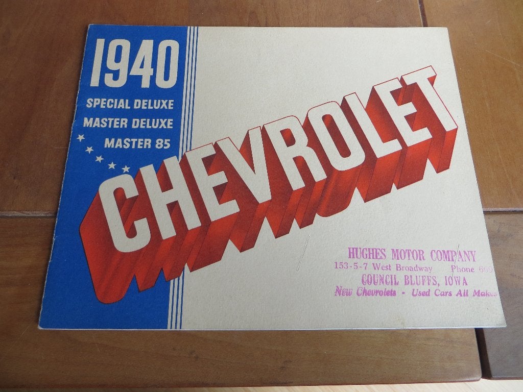 Getekende folder Chevrolet-modellen 1940, zeer mooi!, Chevrolet, Chevrolet, Ophalen of Verzenden, Zo goed als nieuw
