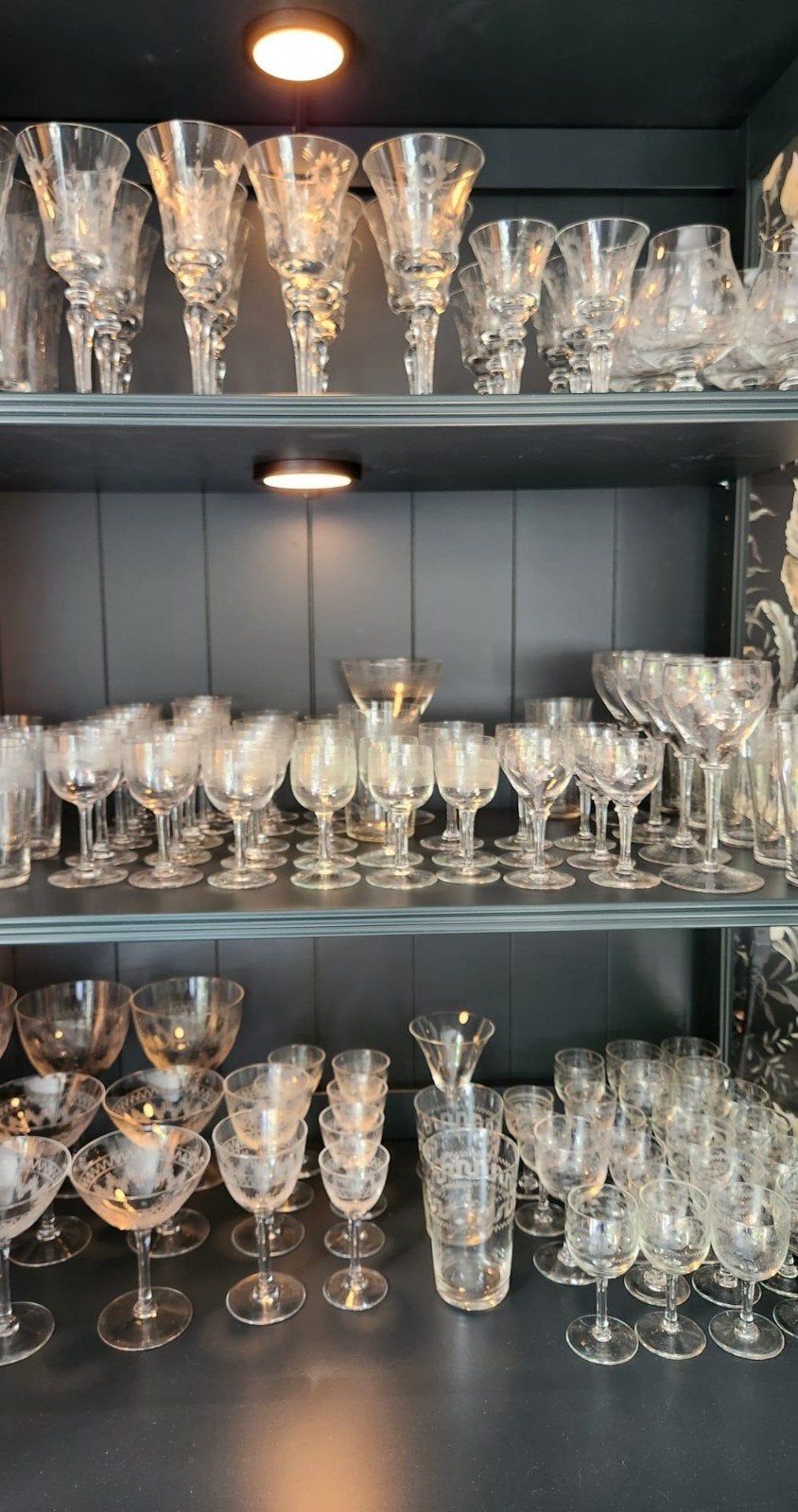 Partij Kristal/Geslepen Glaswerk - +-100 stuks, Antiek en Kunst, Ophalen