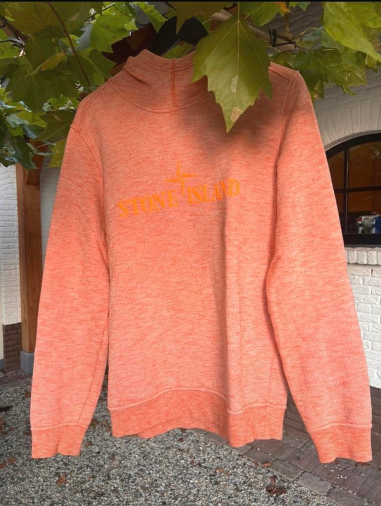 Stone Island Hoodie - Oranje maat M Bieden, Verzenden, Zo goed als nieuw, Maat 48/50 (M), Oranje