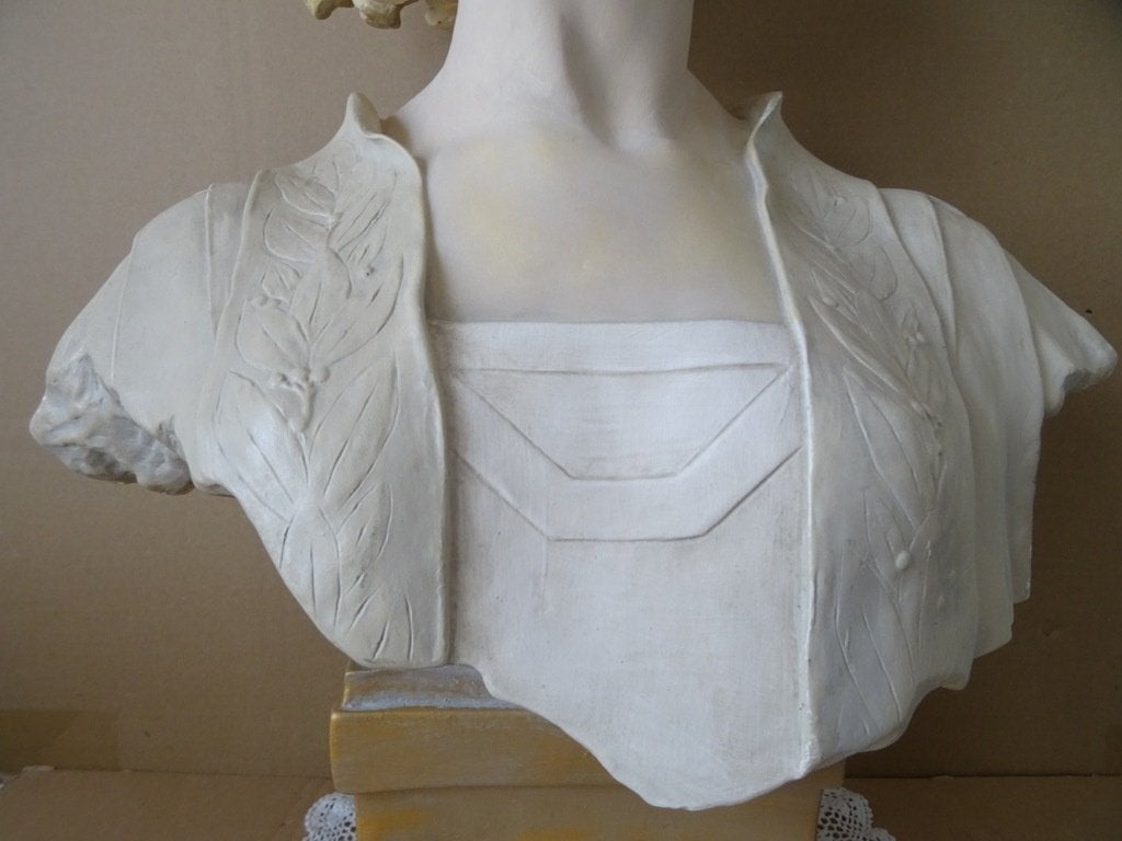 Antiek borstbeeld Sappho H. L. Bläsche 64cm Art nouveau 1910, Ophalen of Verzenden