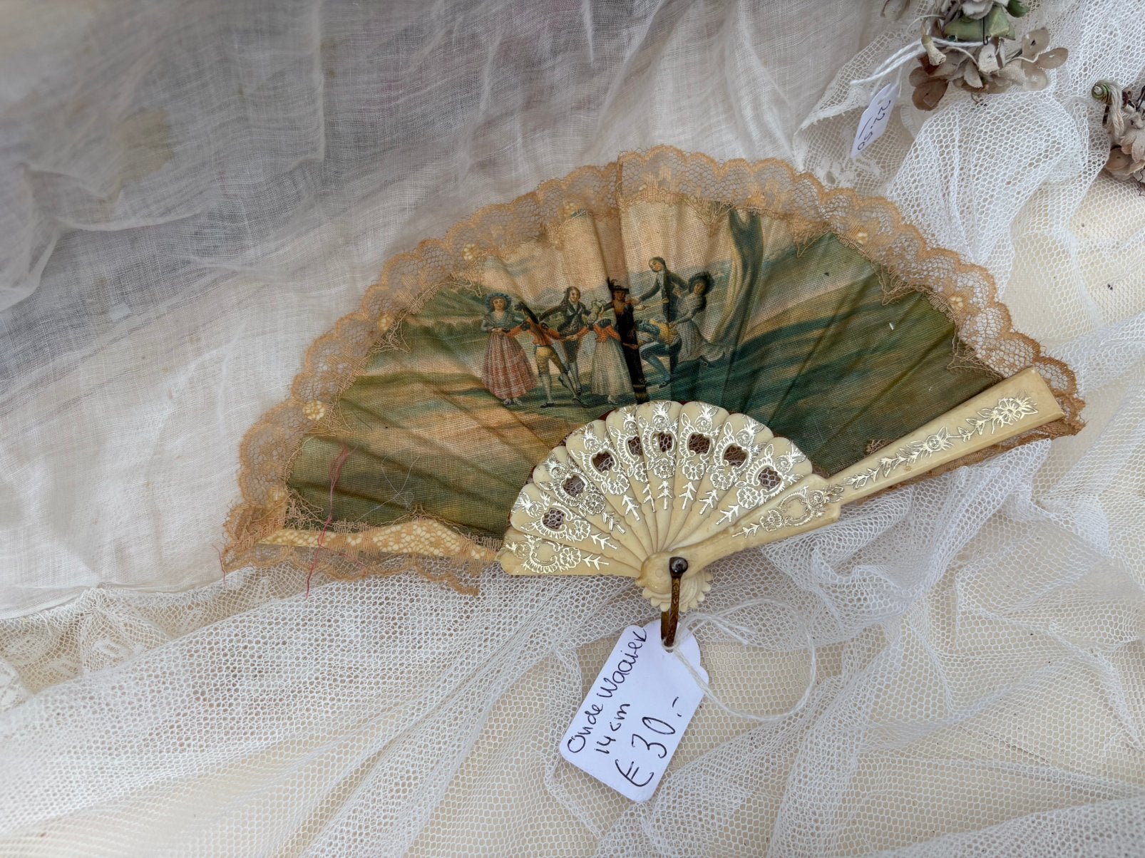 Brocante mini waaier, Antiek en Kunst, Curiosa en Brocante, Ophalen of Verzenden