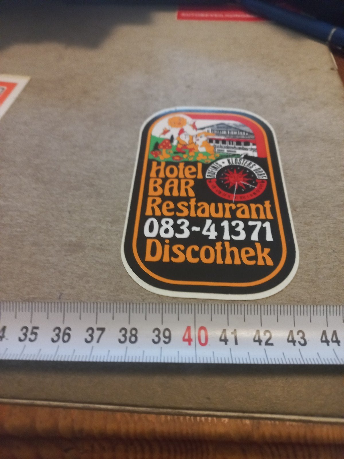 Vintage Hotel Bar Restaurant Discotheek Sticker, Verzamelen, Stickers, Ophalen of Verzenden