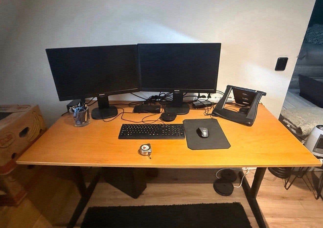 Bureau 160 x 80 cm, Ophalen, 160 cm, Gebruikt, In hoogte verstelbaar