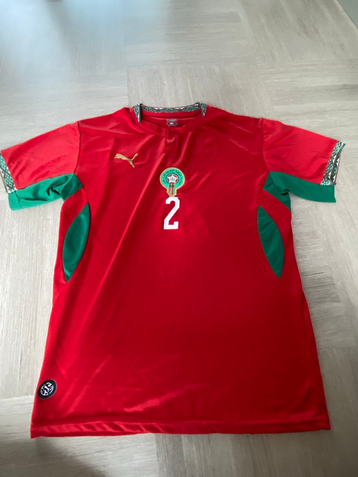 Marokko thuisshirt Hakimi #2 - Maat L, Kleding | Heren, Maat 52/54 (L), Ophalen of Verzenden, Zo goed als nieuw, Voetbal