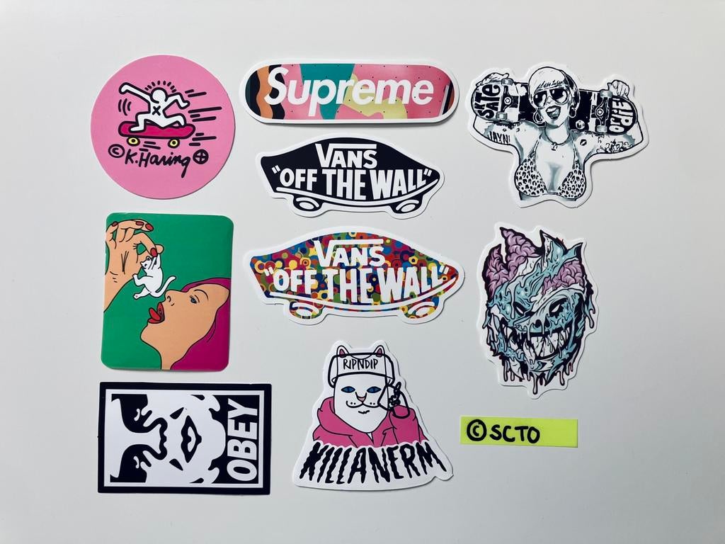 Stickers Vans Supreme OBEY Ripndip skate logo sticker set, Verzamelen, Stickers, Ophalen of Verzenden, Nieuw, Overige typen
