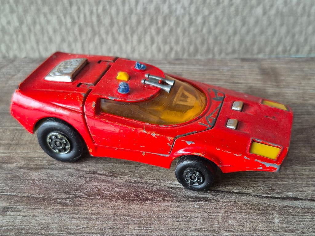 Vintage Matchbox Speed Kings 1971 shovelnose fire chief, Ophalen of Verzenden, Gebruikt, Auto, Matchbox