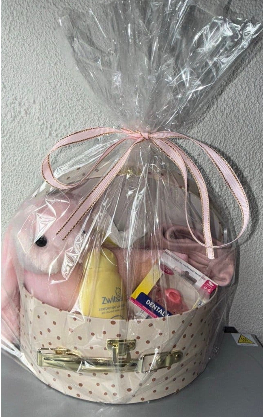 Kraamcadeau meisje in koffertje, Ophalen, Nieuw, Kraamcadeau