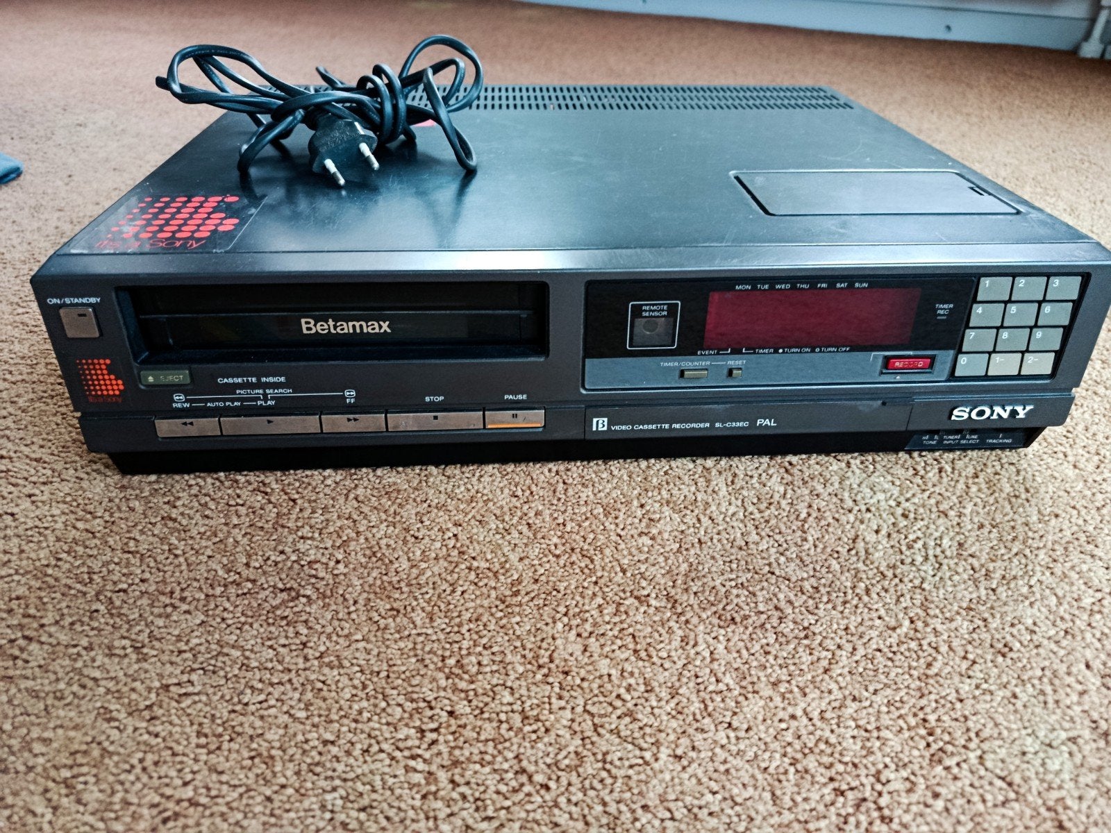 Sony Betamax SL-C33EC Videorecorder - Vintage Betamax Speler, Ophalen of Verzenden, Gebruikt, Betamax-speler of -recorder