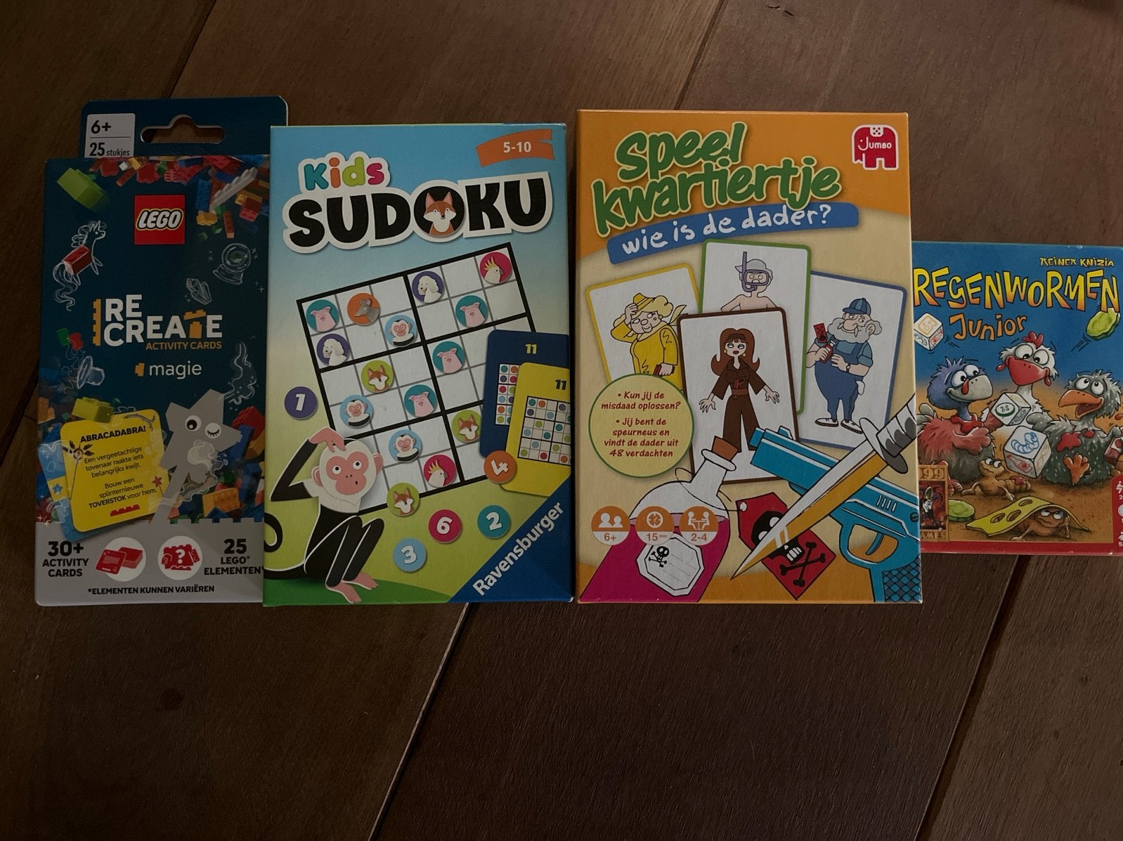 Diverse bordspellen: Sudoku, Speelkwartiertje, Regenwormen, Hobby en Vrije tijd, Gezelschapsspellen | Bordspellen, Een of twee spelers