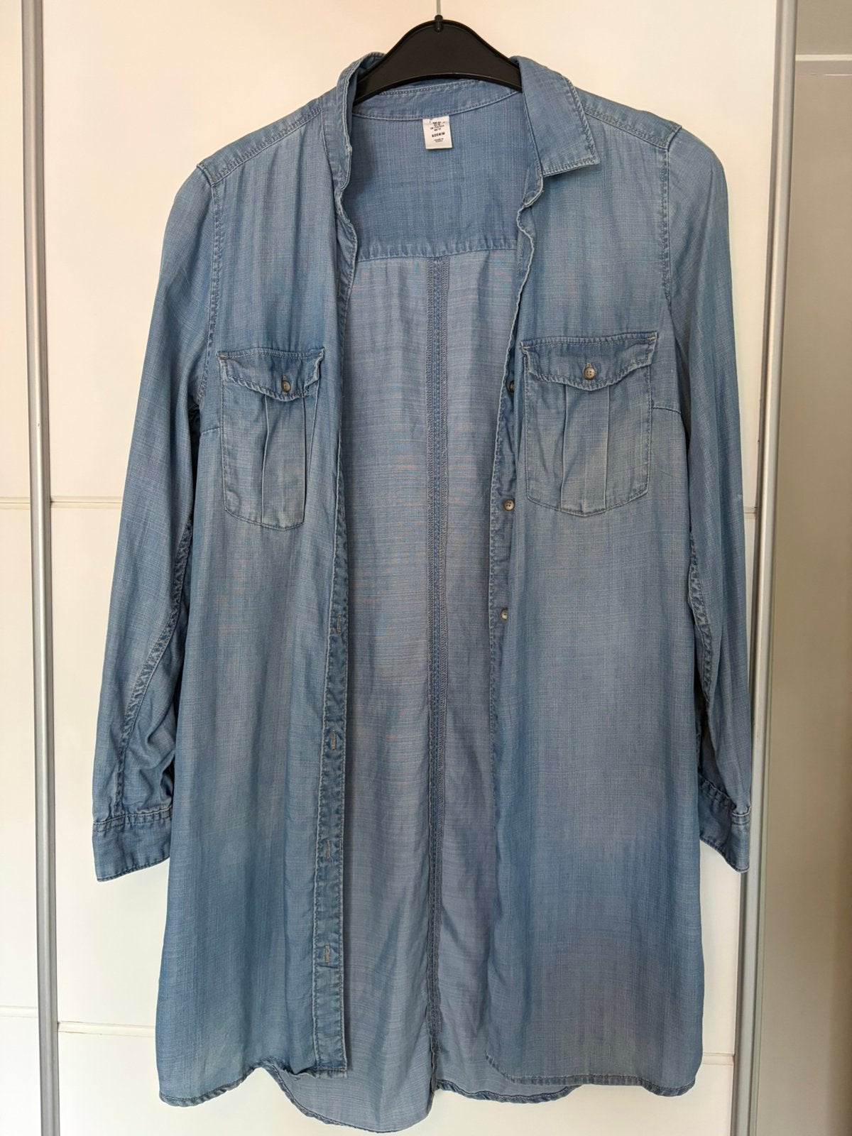 Spijkerblouse h&m maat 40, Ophalen of Verzenden, Zo goed als nieuw, Maat 38/40 (M), Blauw