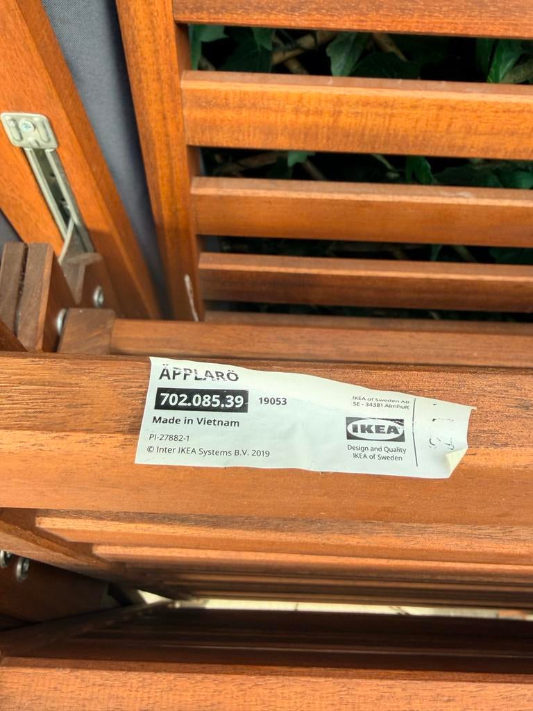 Ikea Äpplarö/Nämmarö tuinset met 6 stoelen en kussens, Ophalen, Gebruikt, Eettafel, 6 zitplaatsen