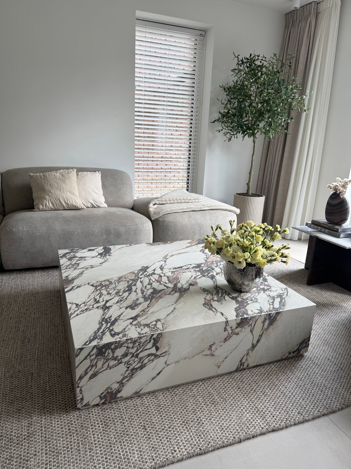 Calacatta Viola Salontafel Keramisch Tegel 120x120 Nieuw, Huis en Inrichting, Tafels | Salontafels, Ophalen, Overige materialen