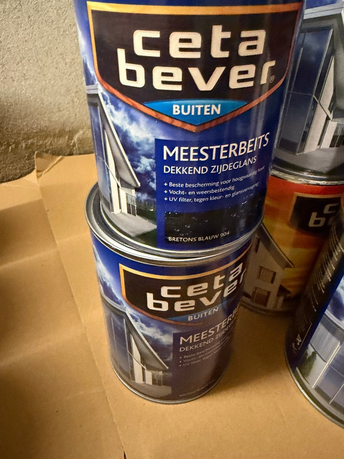 Cetabever dekkende beits Bretons blauw 0,75l/1,25liter, Ophalen of Verzenden, Nieuw