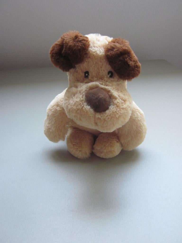 Superzacht pluche licht - donkerbruine hond pup knuffel, Kinderen en Baby's, Speelgoed | Knuffels en Pluche, Nieuw, Hond, Ophalen of Verzenden