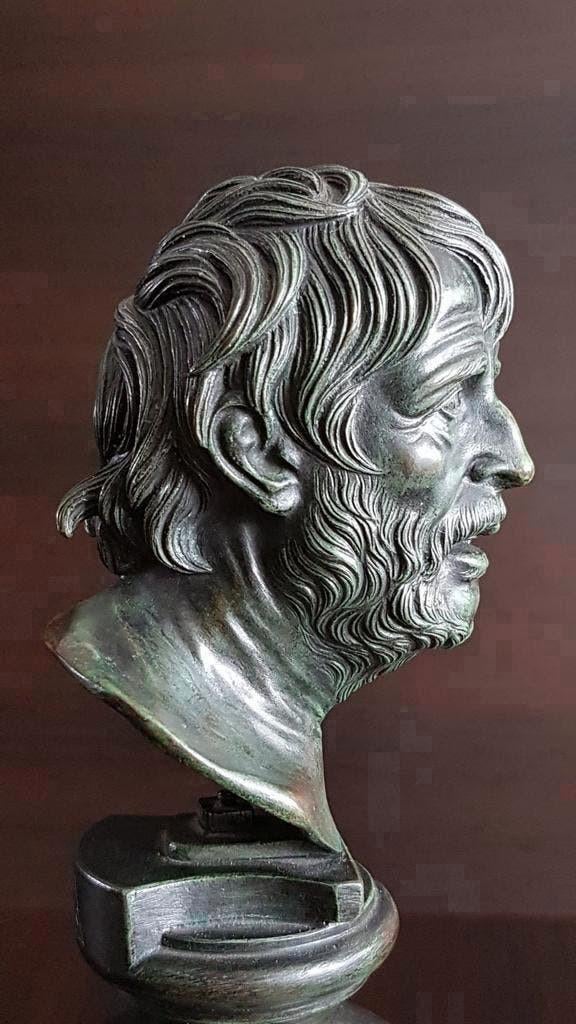 Bronzen buste studie van Seneca ,Italiaanse, Ophalen of Verzenden, Brons