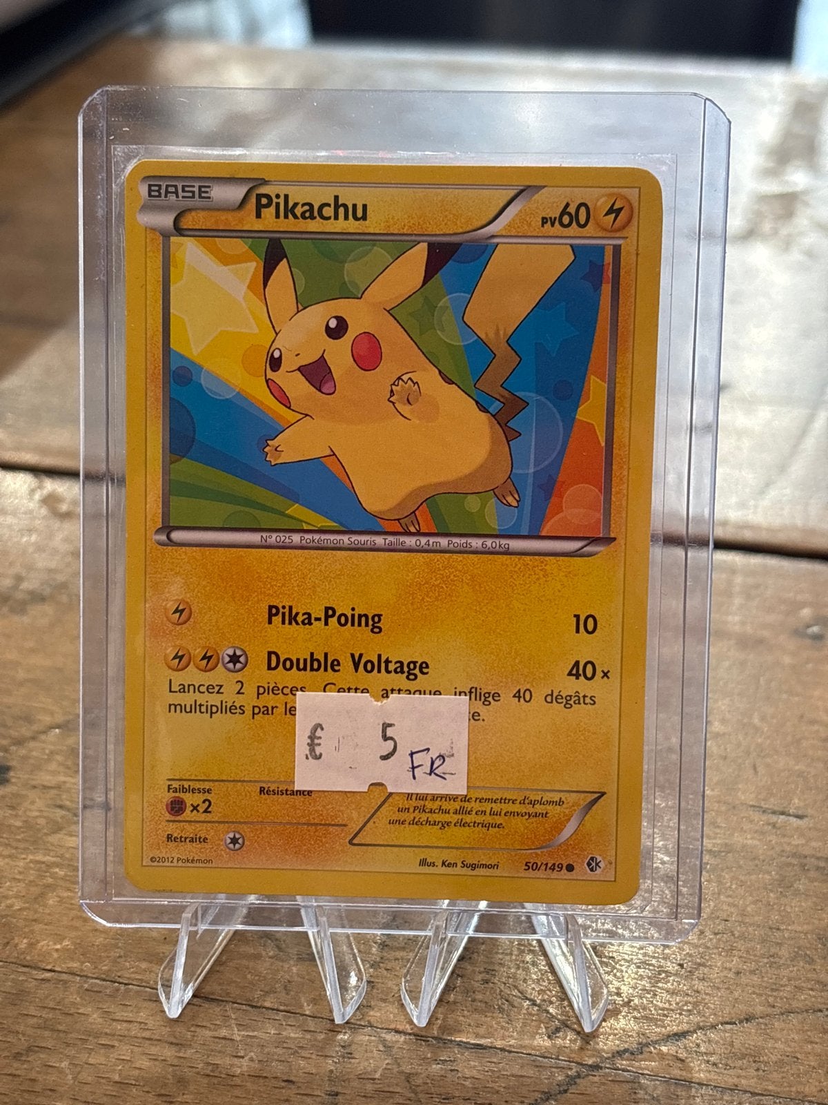 Pokémon Kaart Pikachu (2012) - Zo goed als nieuw50 frans, Ophalen of Verzenden, Zo goed als nieuw, Losse kaart