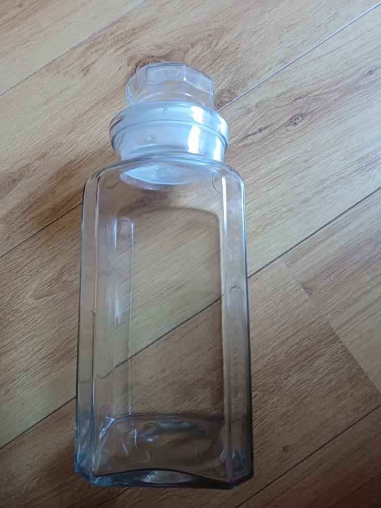 Oude glazen pot Van Melle, Ophalen of Verzenden