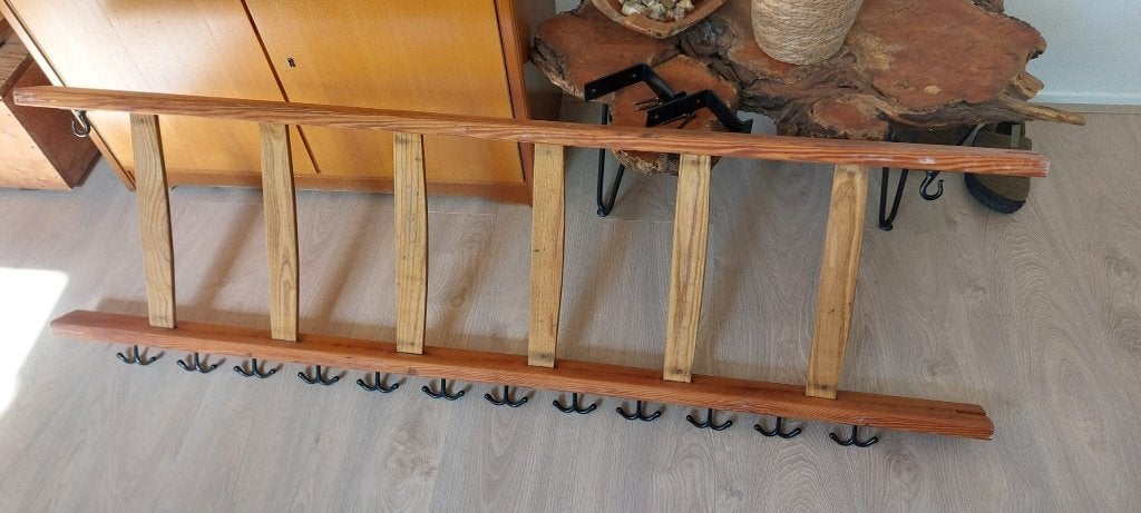 Wandkapstok van oude schilders ladder, Gebruikt, Minder dan 100 cm, Hout, Ophalen