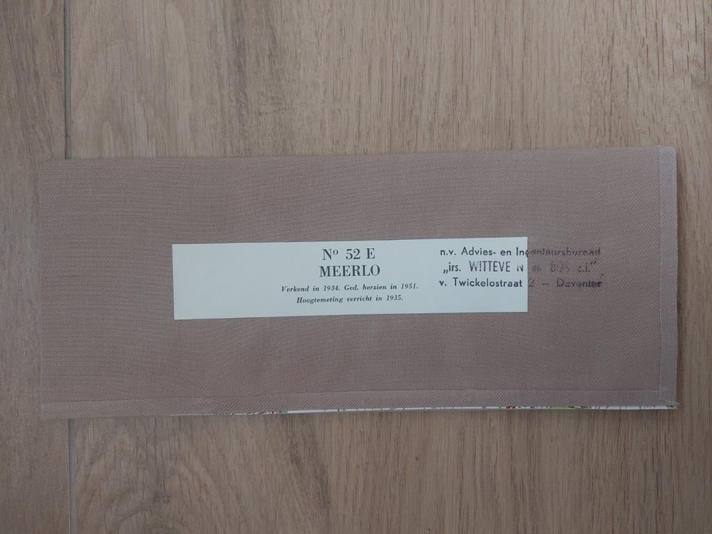 52E Meerlo Blitterswijk Wanssum Tienraij Stafkaart uit 1953, Boeken, Topografische Dienst Nederland, Ophalen of Verzenden, 1800 tot 2000