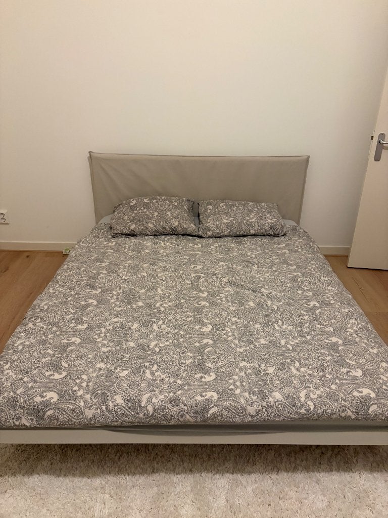 IKEA Kleppstad 160x200 + Mattress, Ophalen, Gebruikt, Wit, Tweepersoons
