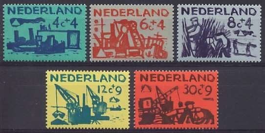 Nederland NVPH nr 722/6 ongebruikt Deltawerken 1959, Postzegels en Munten, Ophalen of Verzenden, Na 1940, Postfris
