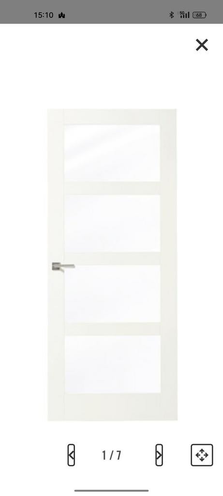 PERTURA Binnendeur 304 opdek rechts wit gegrond 231,5x93 cm, Ophalen, 80 tot 100 cm, 215 cm of meer, Binnendeur