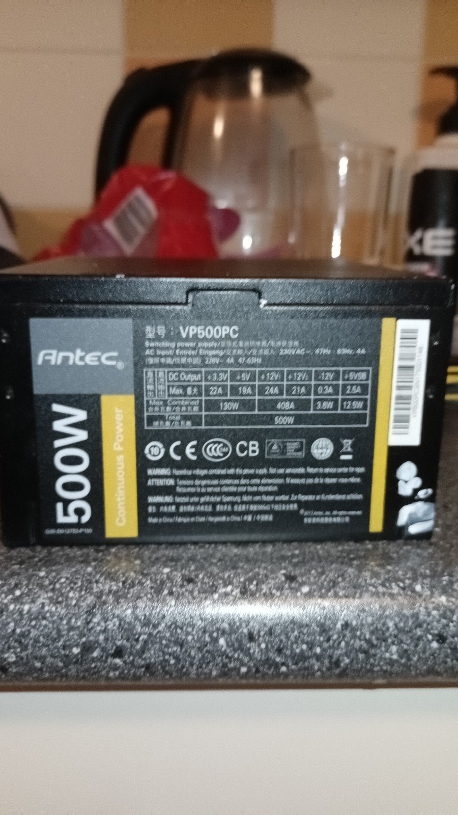 Antec VP500PC 500W Voeding PSU, Computers en Software, Interne voedingen, Refurbished, Ophalen of Verzenden