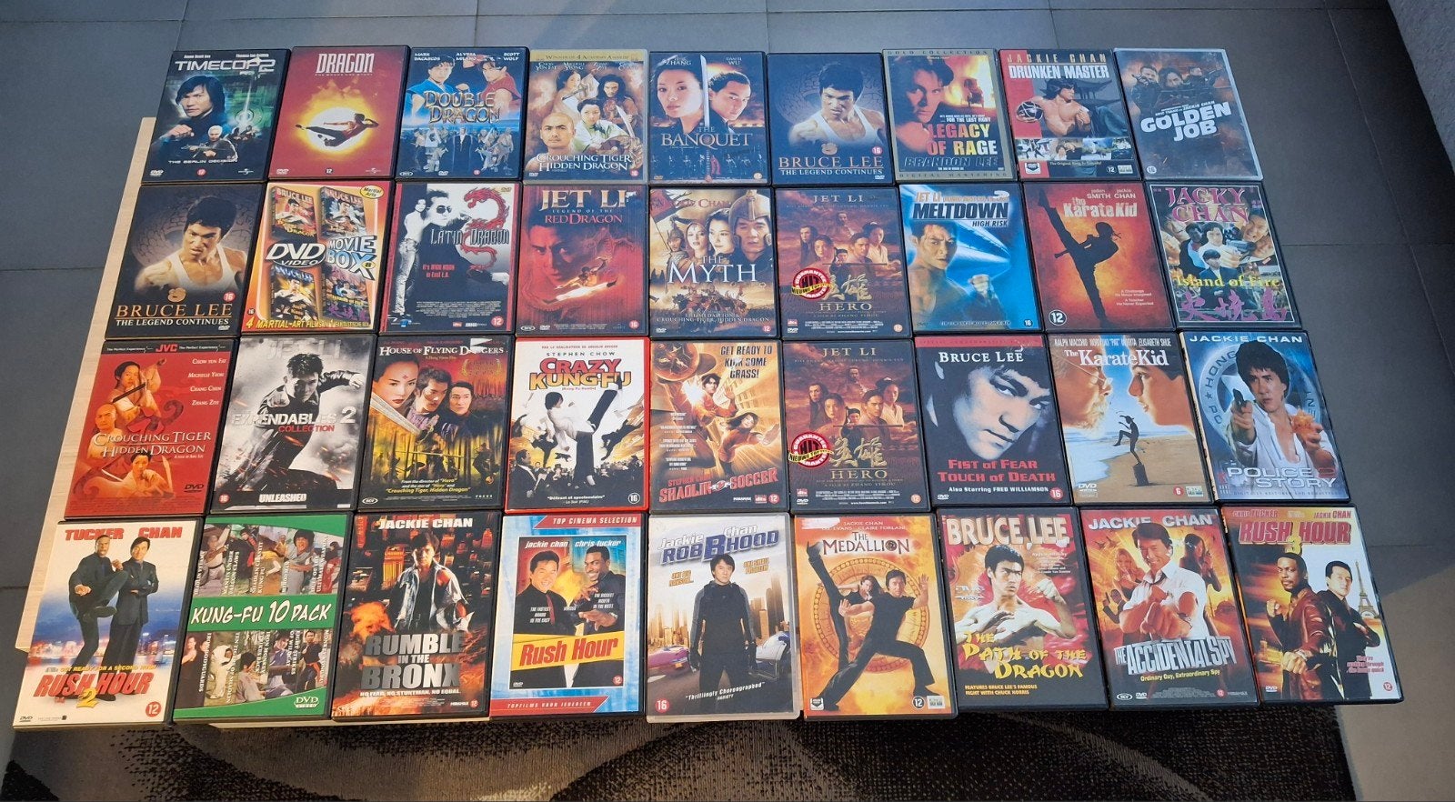 Dvd collectie speelfilms Jacky chan Bruce lee ninja, Vanaf 16 jaar, Ophalen of Verzenden, Zo goed als nieuw, Actie en Avontuur