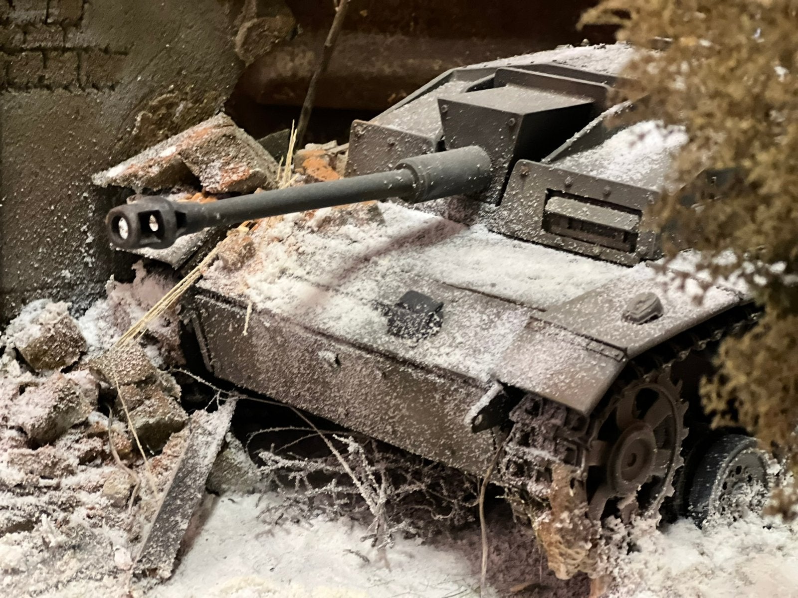 Grote WO2 1/16 diorama op onderstel Duitse Tank, Ophalen, Groter dan 1:35, Nvt, Nvt