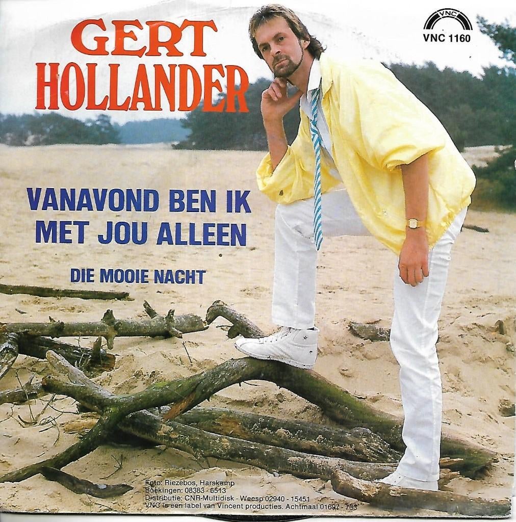 Gert Hollander - Vanavond ben ik met jou alleen, Gebruikt, 7 inch, Single, Ophalen of Verzenden