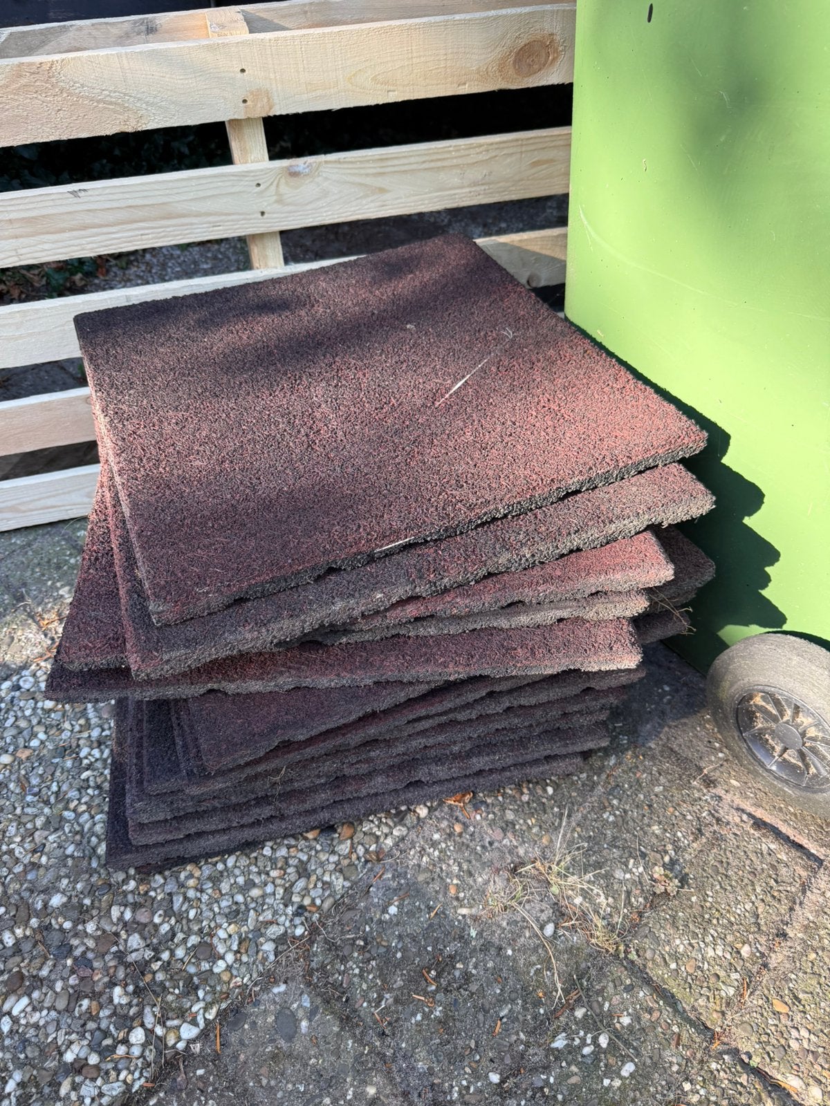 Rubberen tegels 50x50x2,5, Ophalen, Gebruikt, Rubber