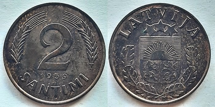Letland 2 Santimi 1939, Verzenden, Overige landen