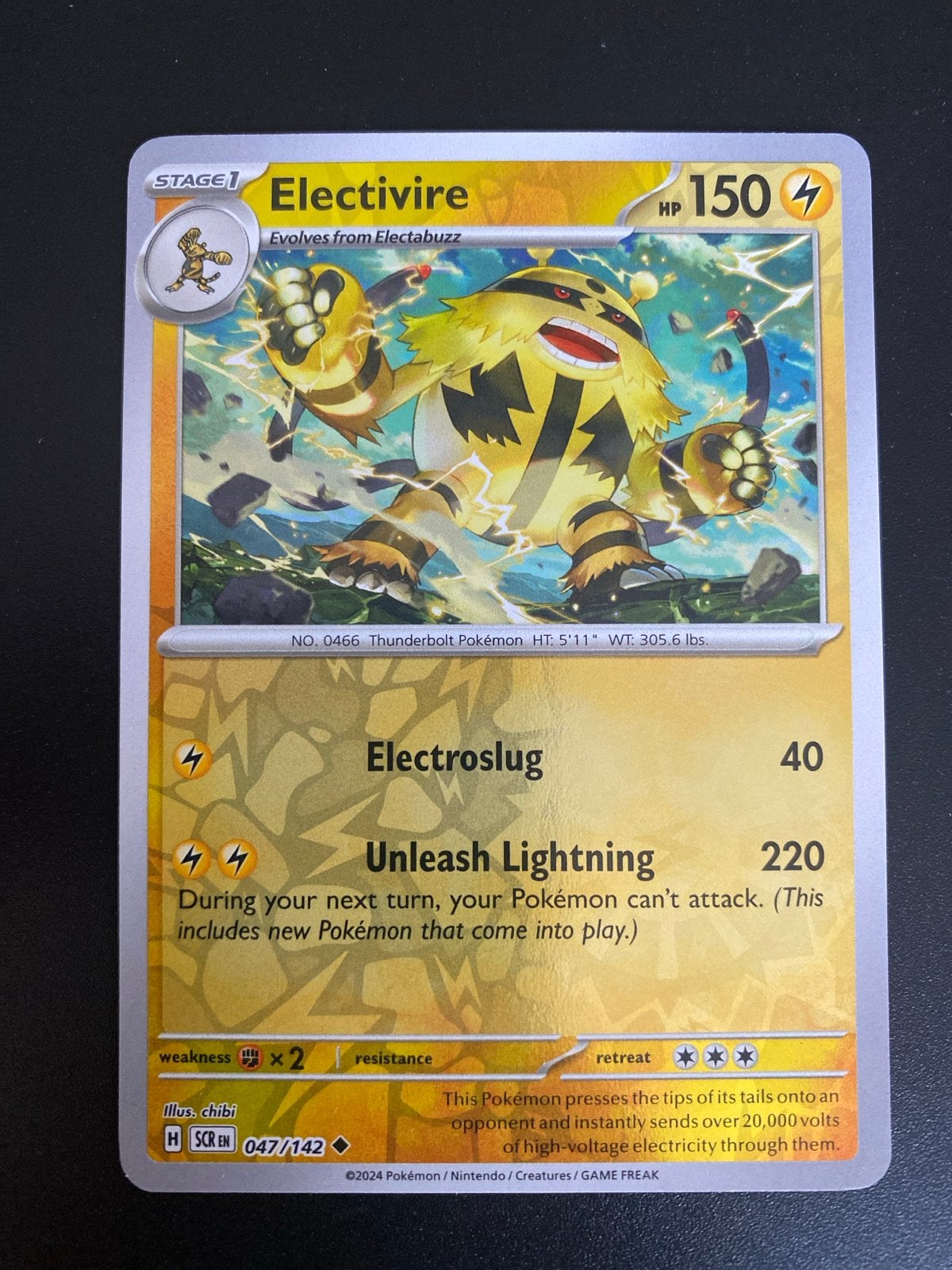 Electivire 047/142 Reverse Holo Pokémon Stellar Crown, Ophalen of Verzenden, Nieuw, Losse kaart, Foil