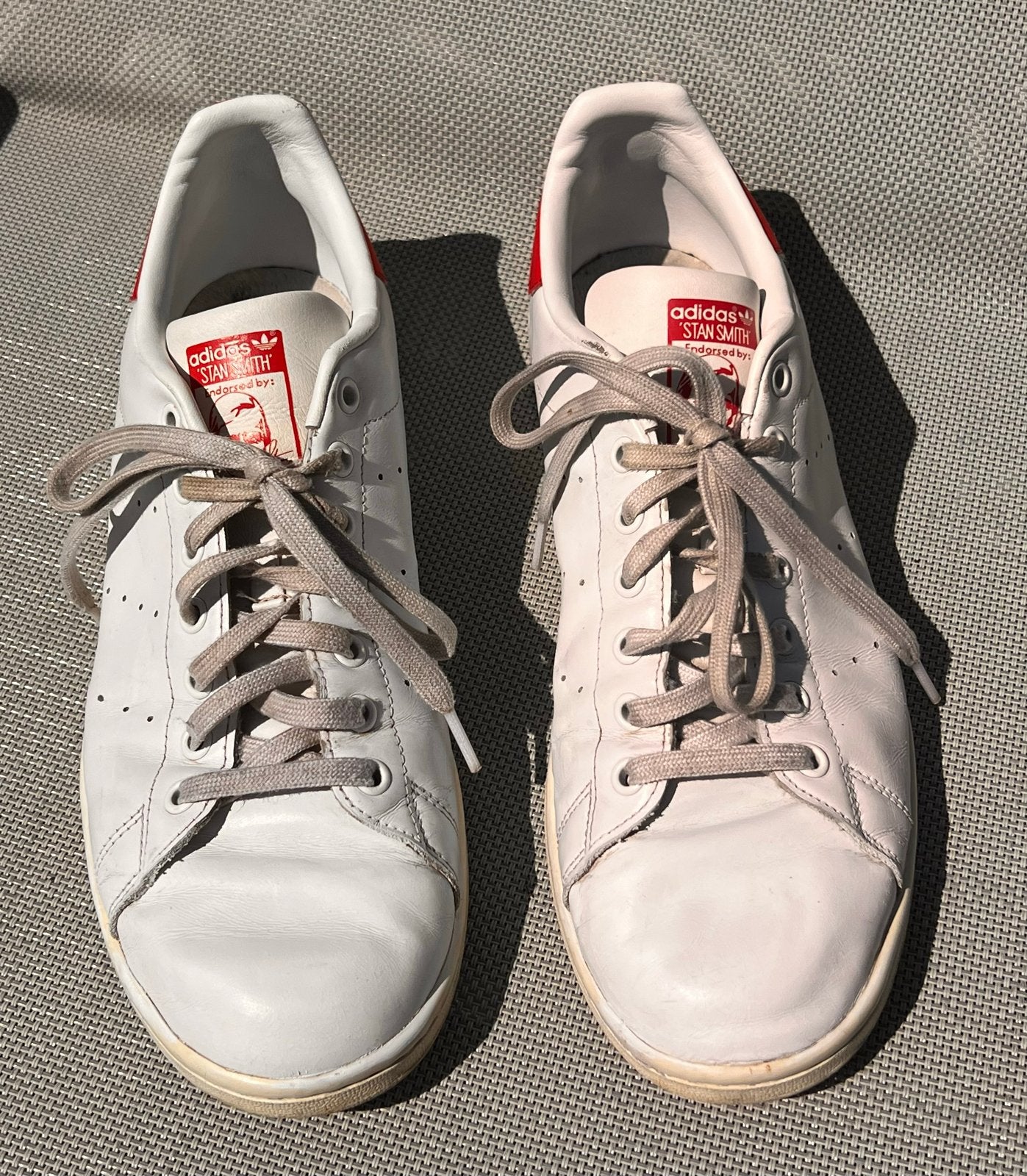 Adidas Stan Smith sneakers wit rood, Ophalen of Verzenden, Gedragen, Wit, Sneakers of Gympen