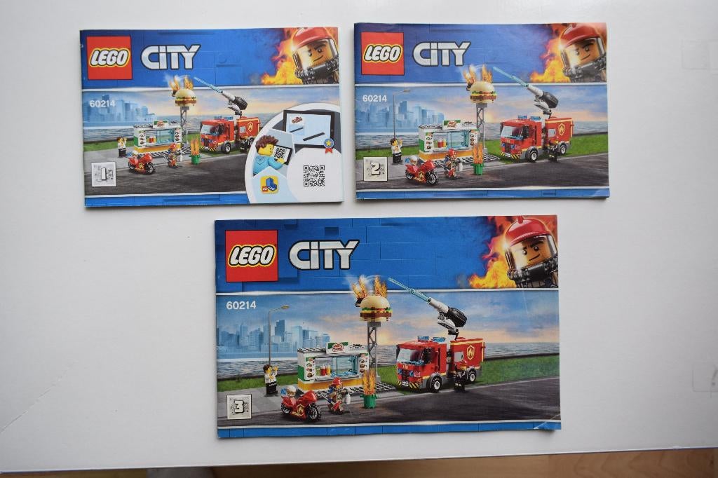Lego 60214 City brand bij het hamburger restaurant, Lego, Ophalen of Verzenden, Zo goed als nieuw, Compleet