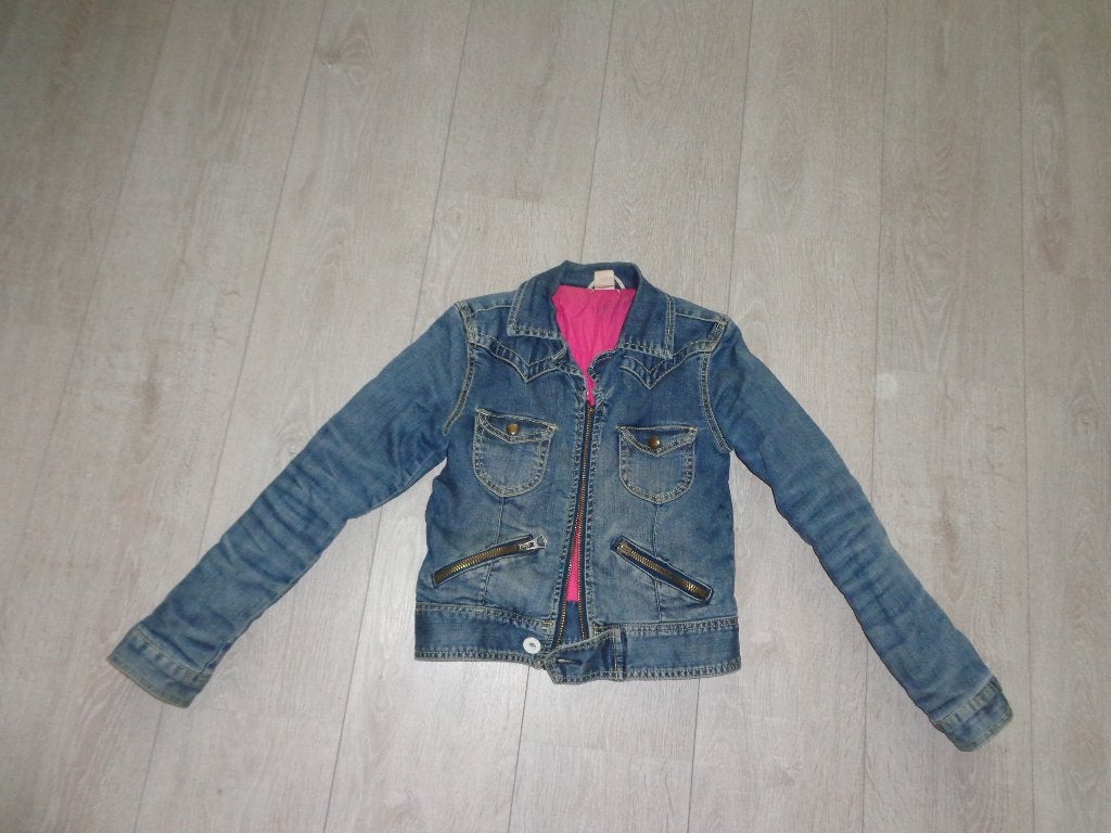 stoere gevoerde meisjes spijkerjas van NOLITA, maat 12/152, Ophalen of Verzenden, Gebruikt, Meisje, Jas