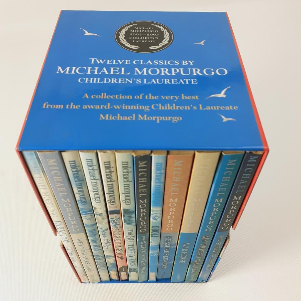 Michael Morpurgo 12-delige boekenbox in cassette, Ophalen of Verzenden, Gelezen, Michael Morpurgo, Fictie algemeen