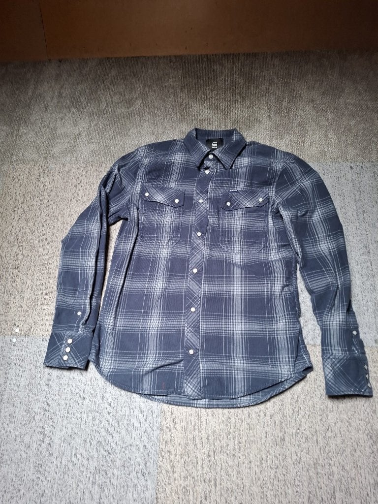 Blouse Overhemd Maat M G- star rawits Blauw geblokt, Blauw, Zo goed als nieuw, G- star rawits, Halswijdte 39/40 (M)