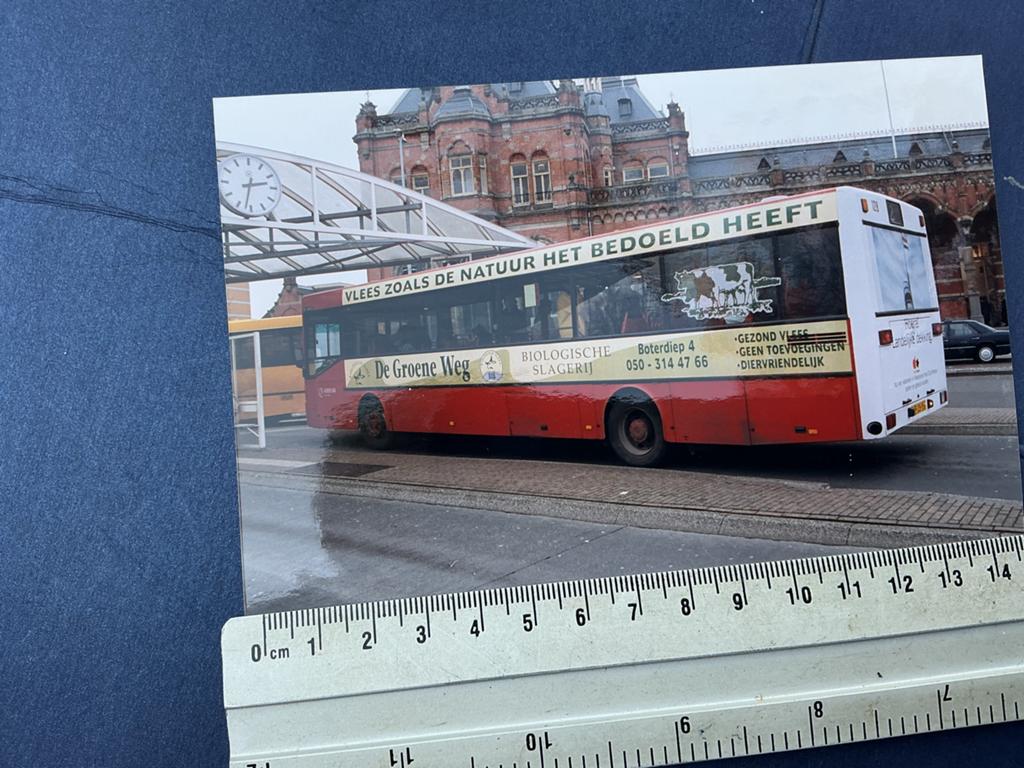 Oude foto van Mercedes bus met reclame Groningen, Verzenden, Gebruikt, Bus of Metro, Overige typen